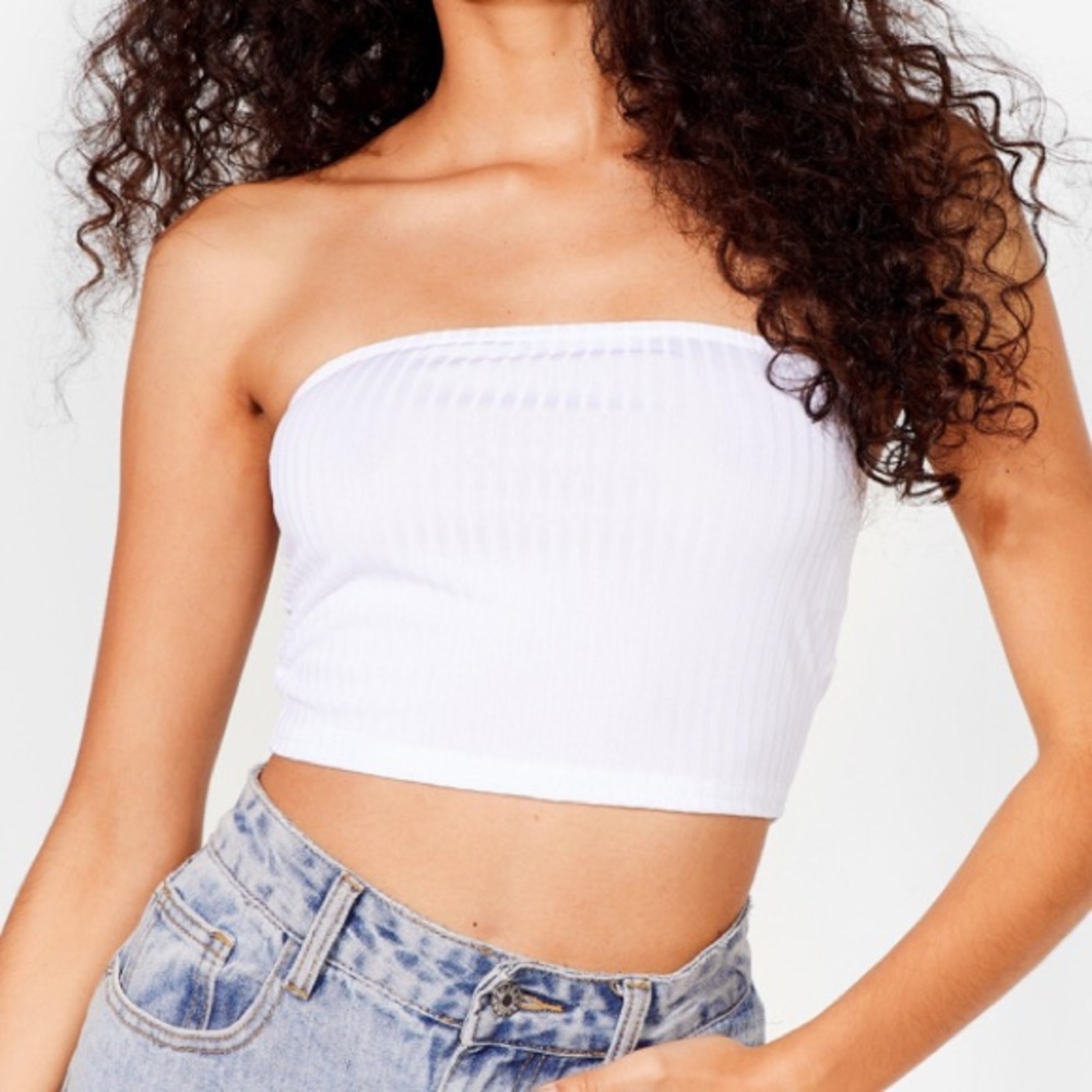Keep Rib Simple Bandeau Crop Top - Picture 5 of 6